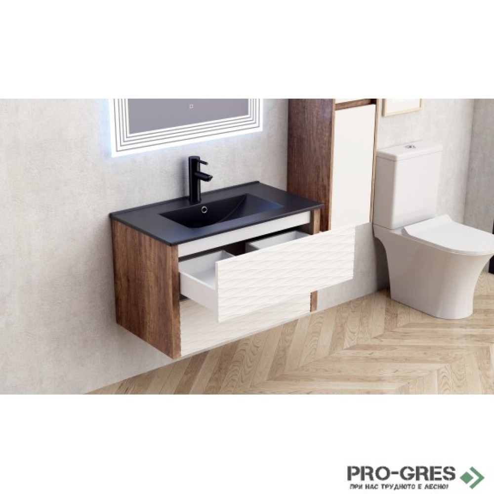 Долен шкаф за баня с умивалник, Inter Ceramic ICP 8043 +ICC 8066B